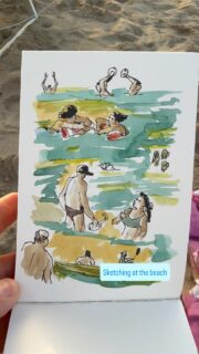 Sketching at the beach 37 degrees version
Well… cooking fewer sketches than I would. But still I took out my pocket sketchbook, pens and  watercolors