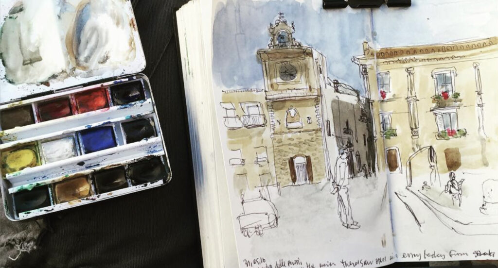 Urban Sketching in Acquaviva delle Fonti, Italy.