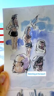 Sketching at the beach.
From my cabin, windy days don’t stop me.
