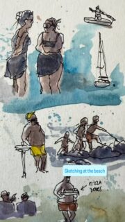 Sketching at the beach.
Days so hot, too hot, but sketching is done at later day.
Cheers