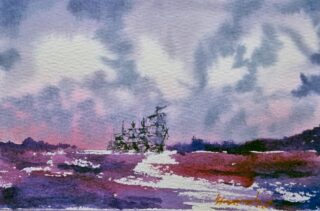 “Presences, No Harbor” 13x18 watercolor 

Something emerge from the mist, arriving toward nothing I chose to show. Some paintings ask questions instead of answering them.

#watercolor #urbansketching #watercolorpainting